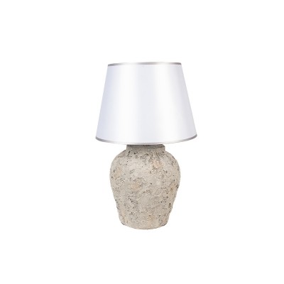  6LMC0087 Lampa stołowa patyna biały kolsz obwódka