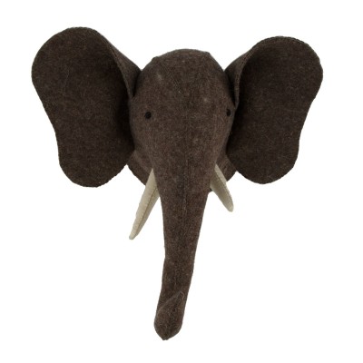 Głowa słonia filc brąz 